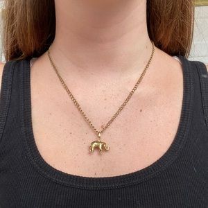 Elephant Charm Gold Necklace